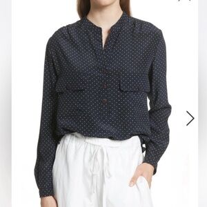 Vince Silk Polka Dot Blouse